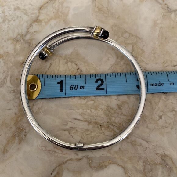 Vintage 925 Sterling Silver Bypass Bracelet - Picture 10 of 11